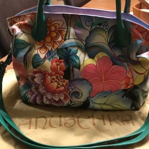 Anuschka hand painted leather satchel.